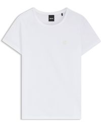 BOSS - Slim-Fit T-Shirt Van Gemerceriseerde Katoen Met Double B-Monogram - Lyst