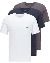19% di sconto T-shirt regular fit in cotone con etichetta con logo rossaBOSS by HUGO BOSS in Cotone da Uomo colore Nero Uomo T-shirt da T-shirt BOSS by HUGO BOSS 