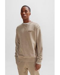 BOSS - Cotton-terry Relaxed-fit Sweatshirt With Logo Detail - Lyst