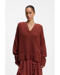 BOSS - Cotton Sweater With Mesh Structure - Lyst