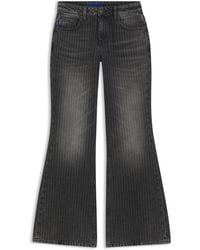 HUGO - Bootcut Mid-Rise Jeans Van Een Katoenmix Met Krijtstrepen - Lyst