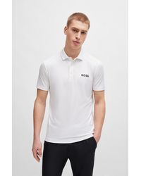 BOSS - Degrad-jacquard Polo Shirt With Contrast Logo - Lyst