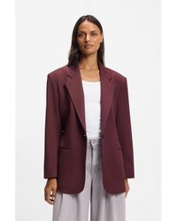 BOSS - Oversized-Fit Blazer With Belt - Lyst