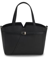 BOSS - Revers Small Leather Tote Bag With Belt Detail - Lyst