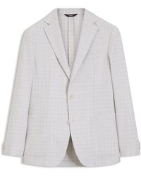 BOSS - Slim-Fit Blazer Van Geruite Scheerwol En Katoen - Lyst