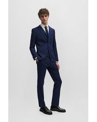 BOSS - Extra-slim-fit Suit In Patterned Stretch Wool - Lyst