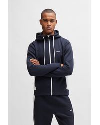 BOSS - Stretch-cotton Tracksuit With Fabric Contrasts - Lyst