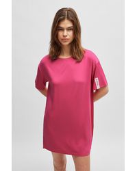 HUGO - Relaxed-fit Night Dress With Logo Print - Lyst