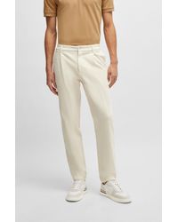 BOSS - Regular-fit Trousers In Structured Stretch Cotton - Lyst