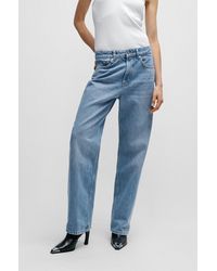 HUGO - Relaxed-fit Jeans In Blue Denim - Lyst