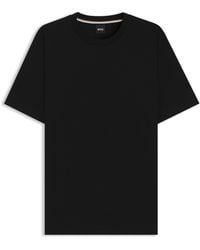 BOSS - Regular-Fit T-Shirt Aus Baumwoll-Jersey Mit Geripptem Kragen - Lyst