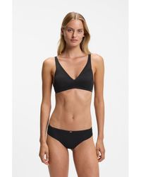 BOSS - Super-Soft Lace Bralette With Plaque - Lyst