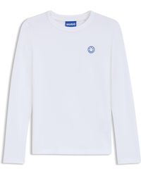 HUGO - Top Van Katoenen Jersey Met Happy -Logopatch - Lyst