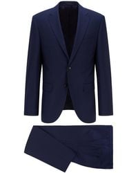 BOSS by HUGO BOSS Regular-fit Suit In Virgin-wool Serge - Blue