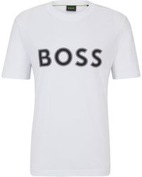 BOSS - Regular-fit T-shirt Van Katoenjersey Met Logoprint - Lyst