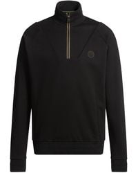 BOSS - Sweatshirt Met Ritskraag En Double B-Monogram Van Een Katoenmix - Lyst
