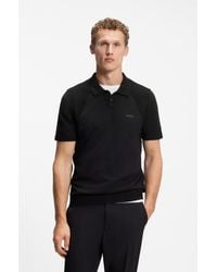 BOSS - Cotton-Blend Knit Polo With Bodymapping Structure - Lyst