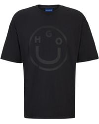 HUGO - Oversized T-Shirt Aus Baumwolle Mit Logo Der Neuen Saison - Lyst