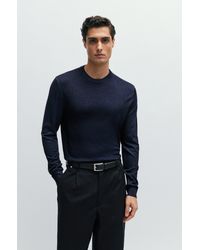 BOSS - Regular-fit Sweater In 100% Cashmere With Ribbed Cuffs - Lyst