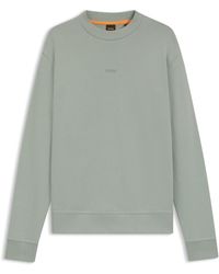 BOSS - Relaxed-Fit Sweatshirt Aus Baumwoll-Terry Mit Kontrast-Logo - Lyst