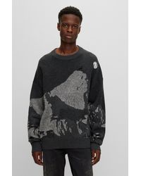HUGO - Wool-blend Oversize-fit Sweater With Seasonal Jacquard - Lyst