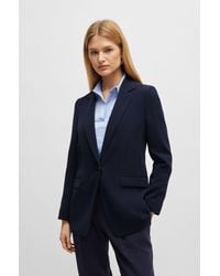 BOSS - Relaxed-fit Jacket In Crease-resistant Japanese Crepe - Lyst