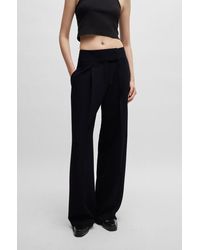 HUGO - Regular-fit Pleated Trousers With Extra-long Length - Lyst