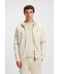 BOSS - Relaxed-Fit Cotton-Blend Hoodie With Double B Monogram - Lyst
