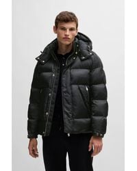 BOSS - Water-Repellent Puffer Jacket With Micro Monograms - Lyst