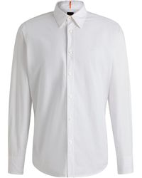 BOSS - Regular-Fit Hemd aus Baumwoll-Popeline mit Kentkragen - Lyst
