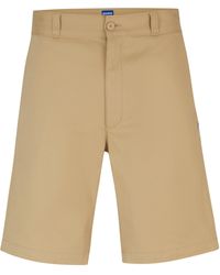 HUGO - Regular-Fit Shorts aus Baumwoll-Twill mit mittlerer Bundhöhe - Lyst