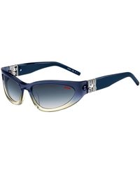 HUGO - Two-tone Sunglasses In Blue And Yellow Acetate - Lyst