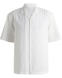 BOSS - Relaxed-Fit Overhemd Met Broderie Anglaise - Lyst