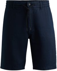 BOSS - Tapered-Fit Shorts aus Leinen-Mix - Lyst