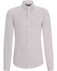 BOSS - Slim-fit Overhemd Van Hoogwaardig Stretchmateriaal Met Print - Lyst
