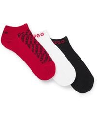 HUGO - Three-Pack Of Ankle Socks With Logo Details - Lyst