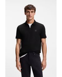 BOSS - Stretch-Cotton Slim-Fit Polo Shirt With Logo Patch - Lyst