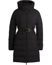 BOSS - Equestrian Water-Repellent Quilted Coat With Side Zips - Lyst