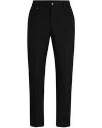 BOSS - Relaxed-Fit Hose aus Stretch-Baumwolle mit Knopf - Lyst