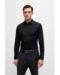 BOSS - Slim-fit Shirt In Poplin With Stretch - Lyst