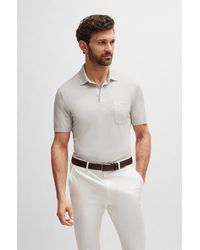 BOSS - Regular-fit Polo Shirt In Silk And Cotton - Lyst