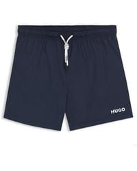 HUGO - Swim Shorts With Contrast Logo Print - Lyst