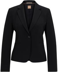 BOSS - Regular-fit button-up jacket in virgin wool - Lyst