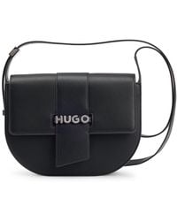 HUGO - Saddle Bag In Faux Leather With Logo Lettering - Lyst