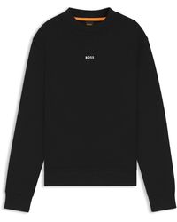 BOSS - Sweat Relaxed en molleton de coton avec logo contrastant - Lyst