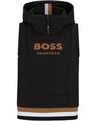 BOSS - Equestrian Sleeveless Hoodie With Embroidered Logo - Lyst