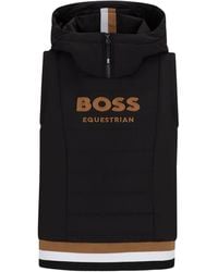 BOSS - Equestrian Sleeveless Hoodie With Embroidered Logo - Lyst