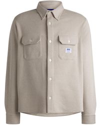HUGO - Oversized-Fit Overhemd Van Een Katoenmix Met Structuur - Lyst