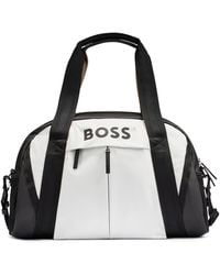 BOSS - Faux-leather Holdall With Logo Details - Lyst