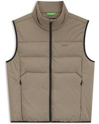BOSS - Chaleco Regular Fit Con Relleno Y Bolsillos Con Cremallera - Lyst